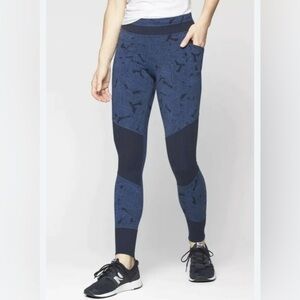 Athleta Blue Patterned Leggings (C044)
